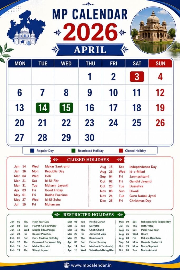 MP Calendar 2026 April