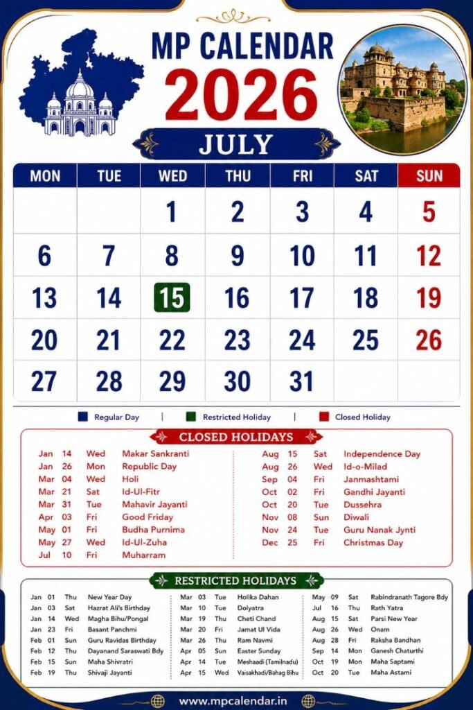 MP Calendar 2026 July