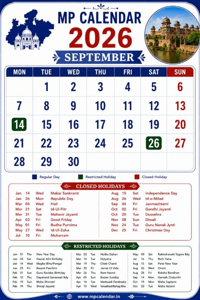 MP Calendar 2026 September