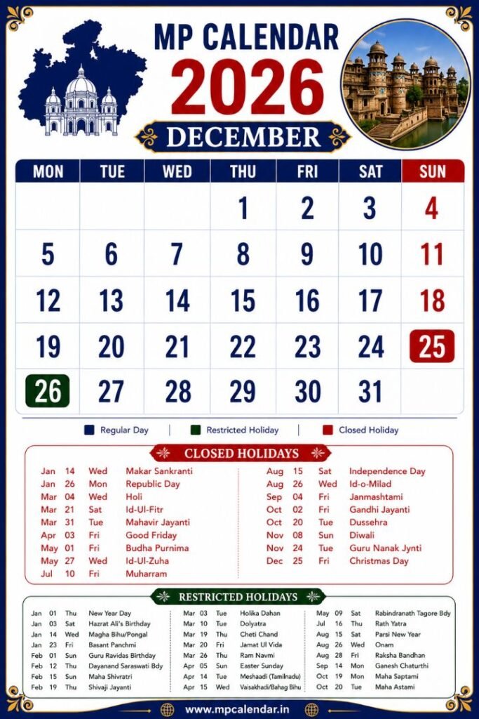 MP Calendar 2026 December